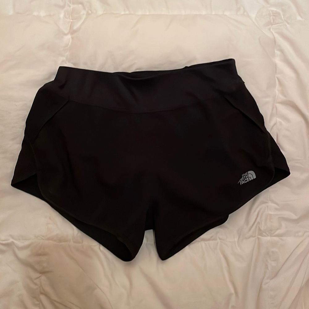 North Face womens, black, athletic shorts